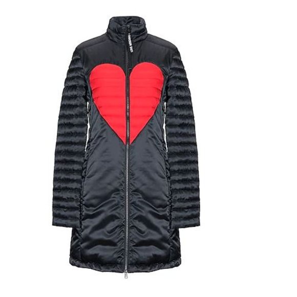 Love Moschino Jackets & Blazers - Love Moschino Red Heart Quilted Coat Black